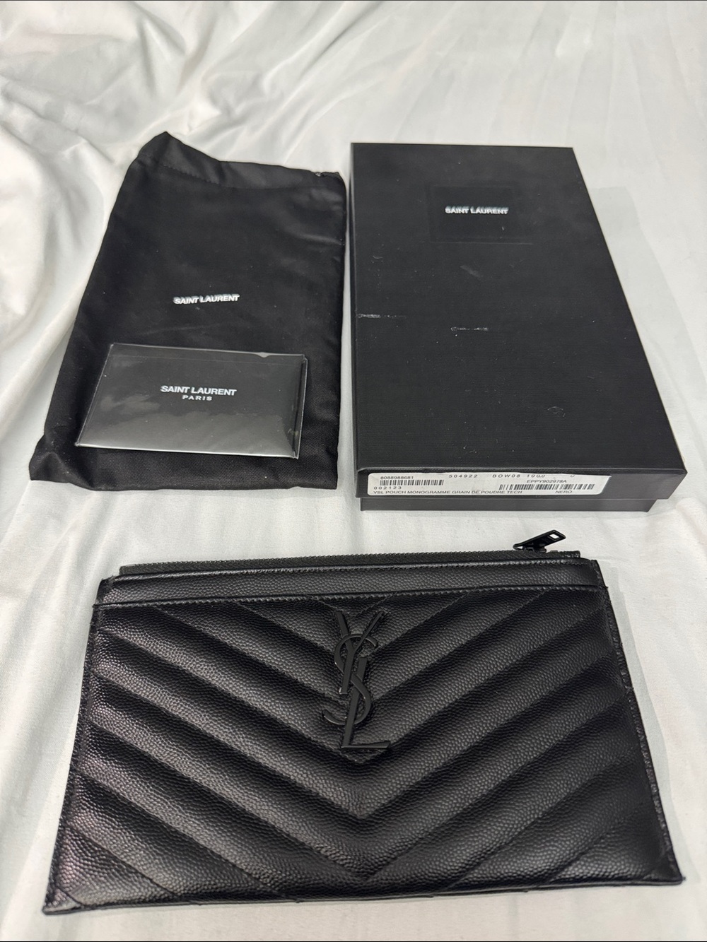 YSL Saint Laurent Black Monogramme Pouch